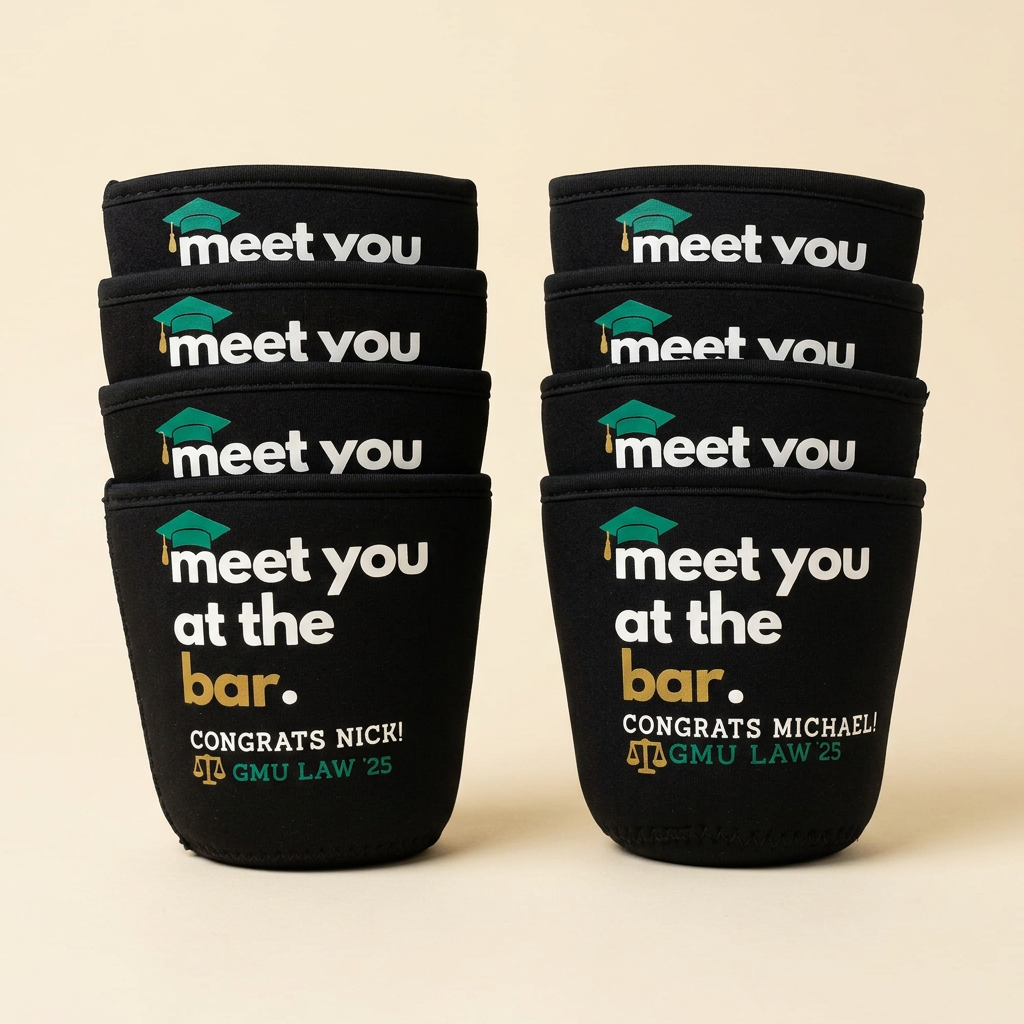 Black graduation 'meet you at the bar' law school drink sleeves